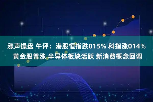 涨声操盘 午评：港股恒指跌015% 科指涨014% 黄金股普涨 半导体板块活跃 新消费概念回调